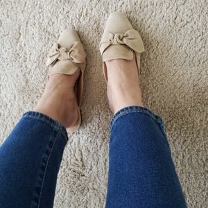 COPY - Saks Fifth Ave Nude Ella Suede Bow Mule